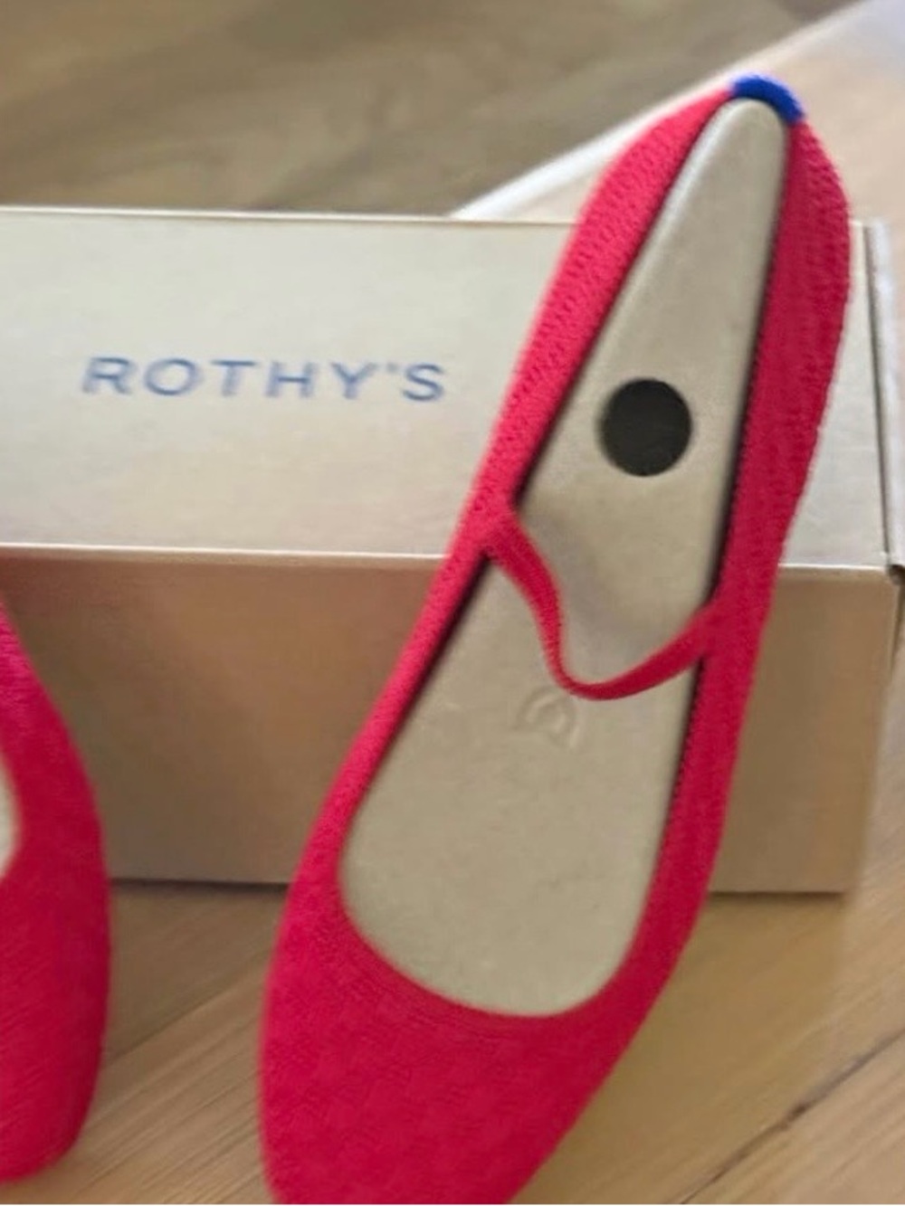 Rothy's The Max Square Mary Jane Flats in Red - Picture 8 of 9